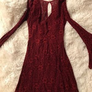 Lace red dress
